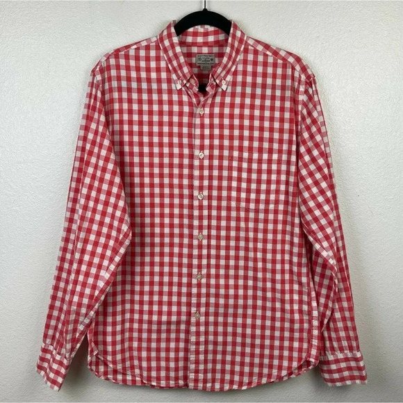 J.CREW Other - J.Crew Button Up Shirt Men's Sz M Tailored Button-Down Collared Gingham Red